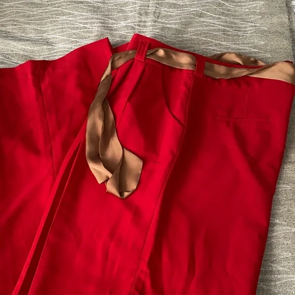14 Sz Isabella Red wide leg trousers - Picture 7 of 9